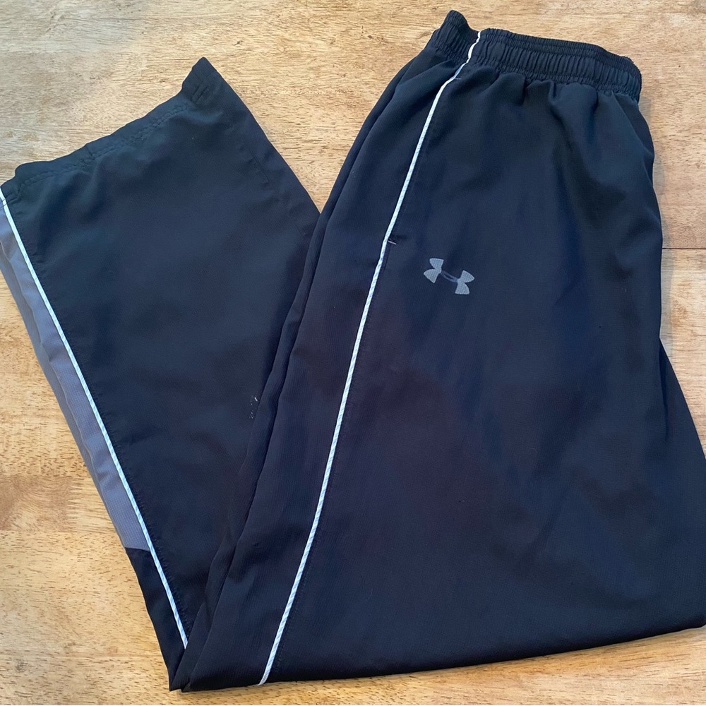 Under Armour Loose Men’s Size L 100% Poly Black/Gray Athletic Pants